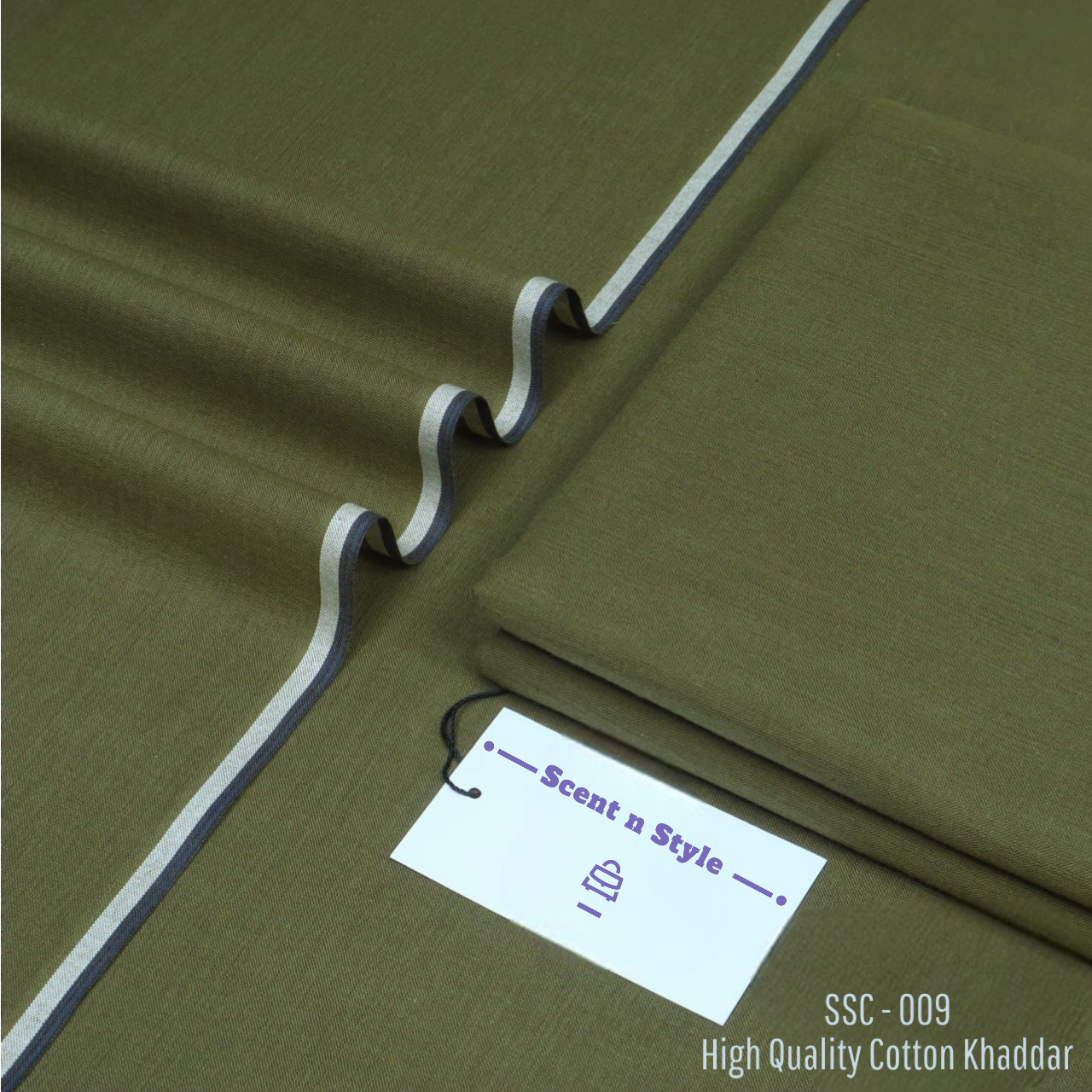 Olive Green Cotton Khaddar ( SSC - 009 )