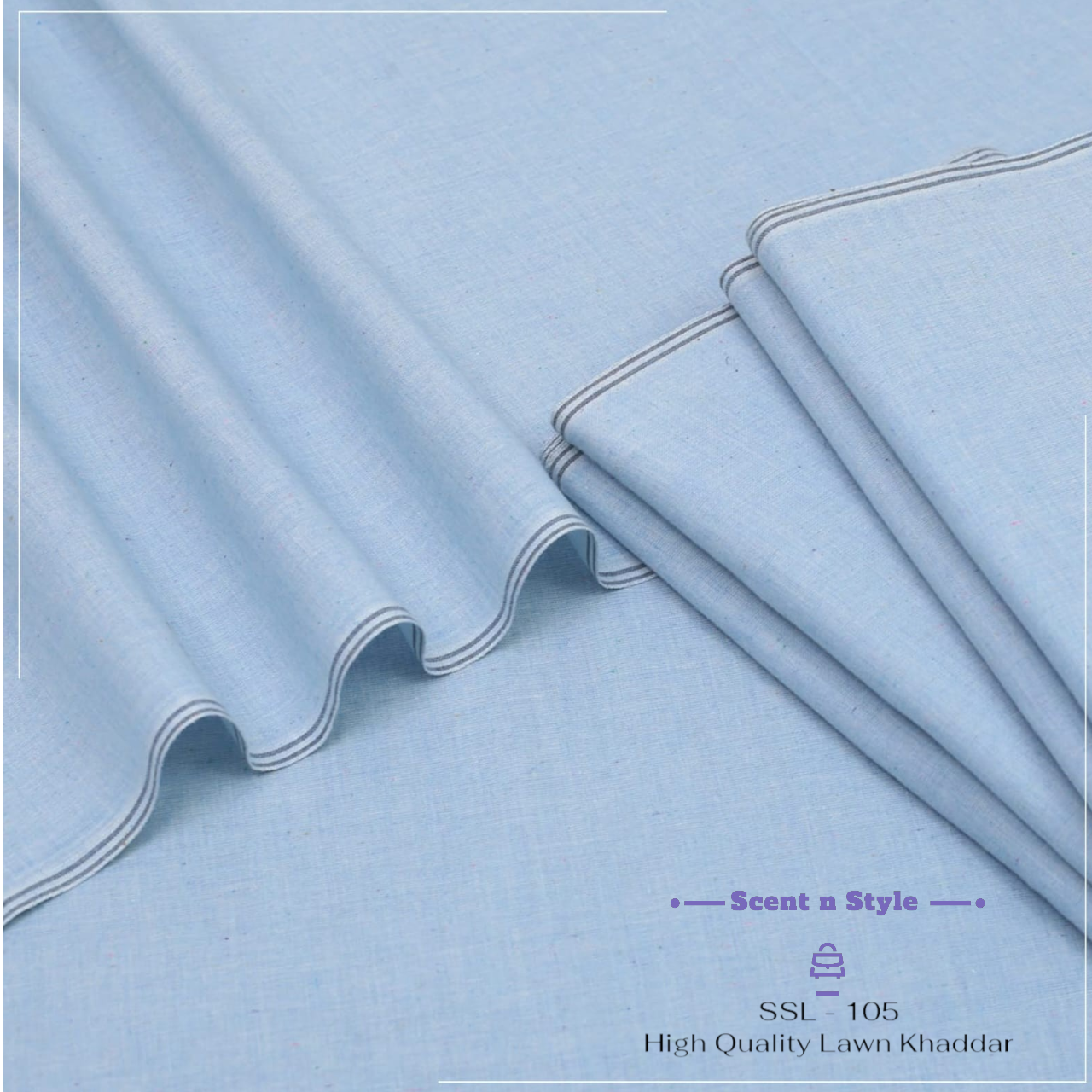 Ice Blue Lawn Khaddar ( SSC - 105 )